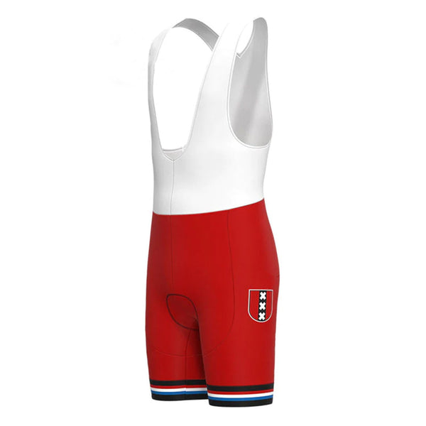 Amsterdam Red Vintage Cycling Bib Shorts