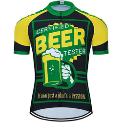 Certified Beer Tester Men Funny MTB Short Sleeve Cycling Jersey Top