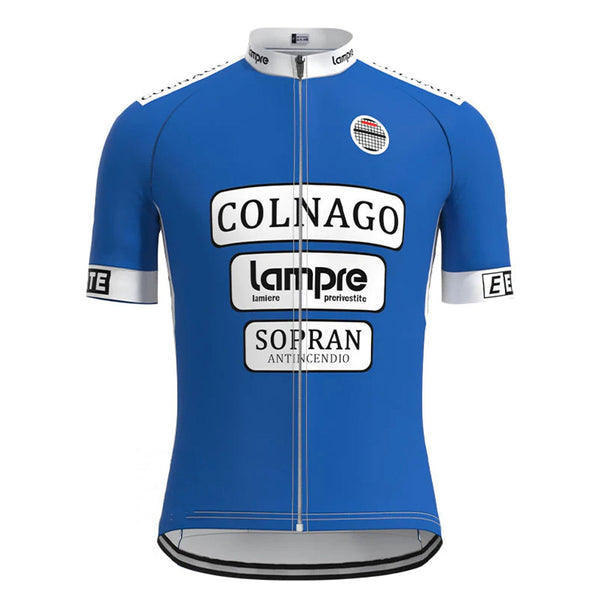 Colnago Lampre Blue Vintage Short Sleeve Cycling Jersey Top