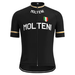 Molteni Black Vintage Short Sleeve Cycling Jersey Top