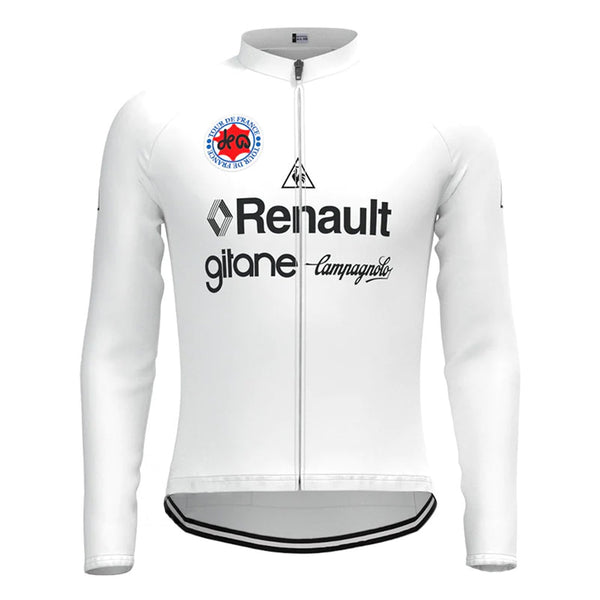 Renault Gitane White Vintage Long Sleeve Cycling Jersey Matching Set