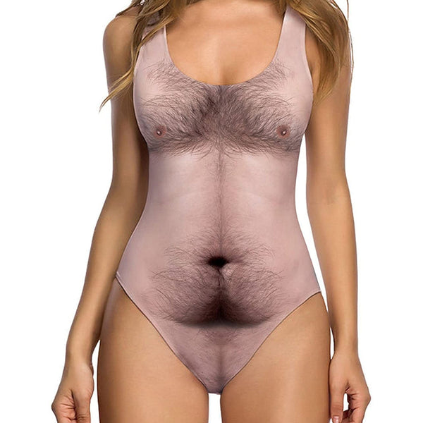 Hairy Chest Hilarious One Piece Swimsuit