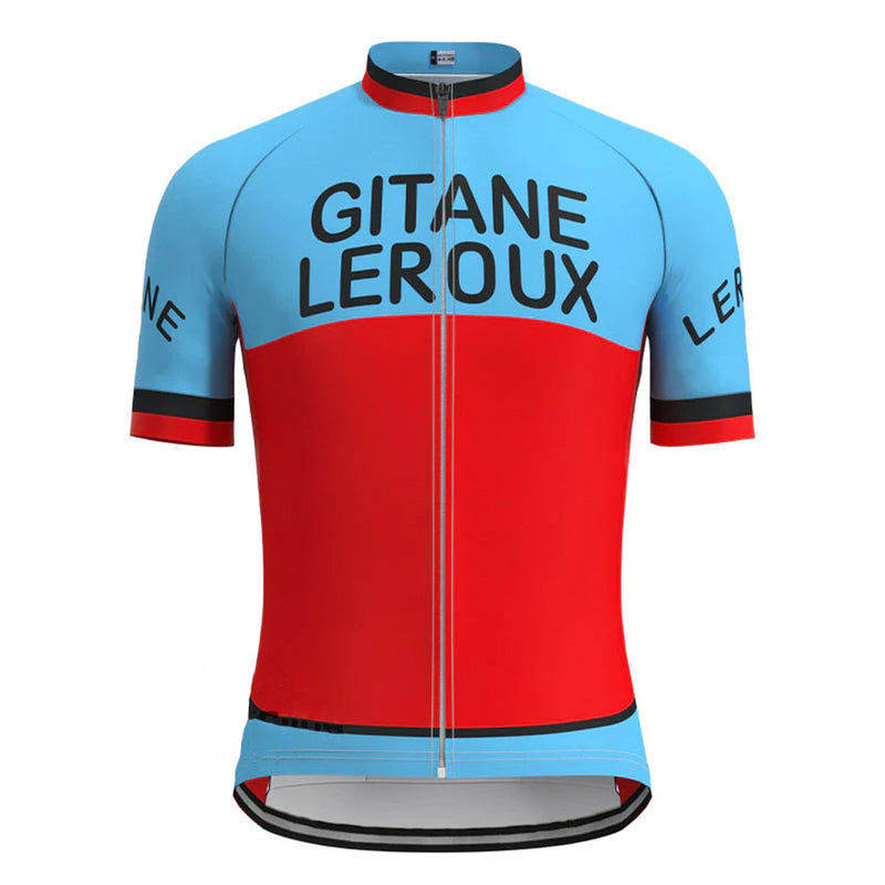 GITANE Leroux Blue Red Vintage Short Sleeve Cycling Jersey Top