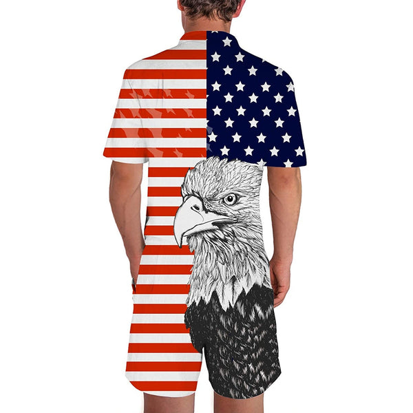 American Flag Eagle Male Romper