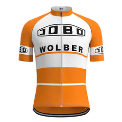 JOBO Orange Vintage Short Sleeve Cycling Jersey Top