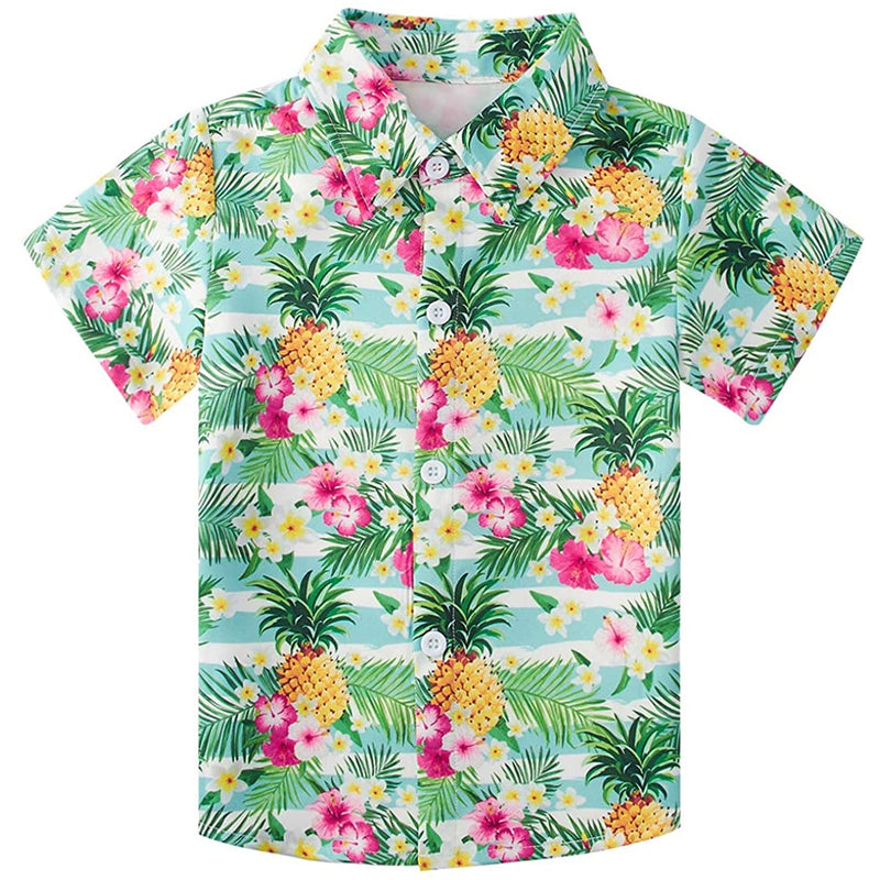 Flower Pineapple Funny Toddler Hawaiian Shirt