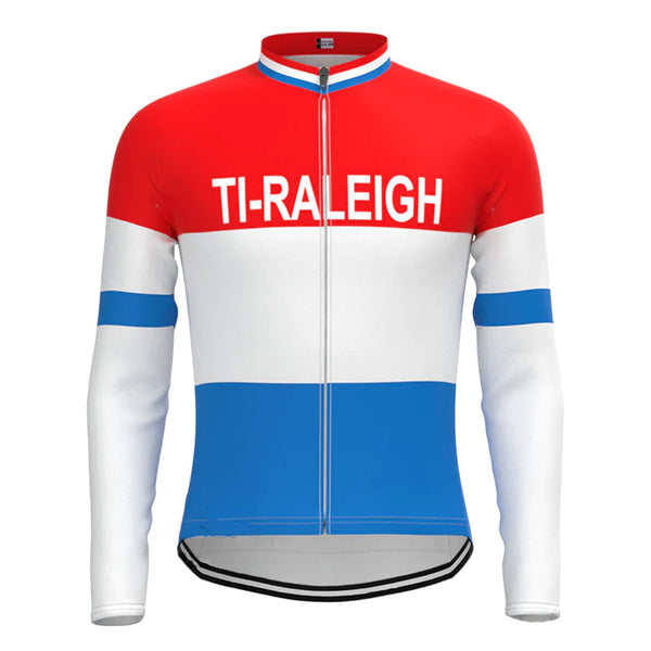 Ti Raleigh Red Blue Long Sleeve Cycling Jersey Matching Set