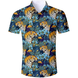 Leaves Tiger Funny Hawaiian Shirt