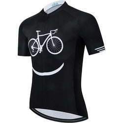 Black Short Sleeve Men Funny MTB Short Sleeve Cycling Jersey Top