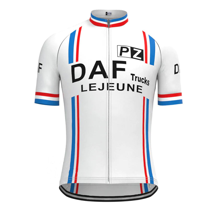 DAF Trucks White Vintage Short Sleeve Cycling Jersey Top