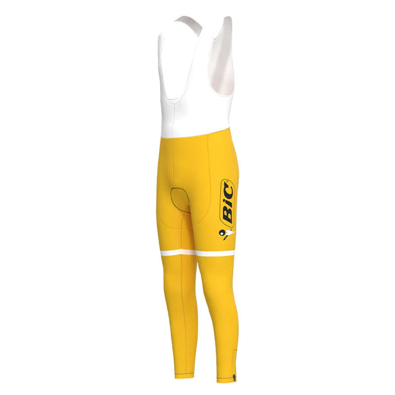 BIC Yellow Vintage Long Sleeve Cycling Jersey Matching Set