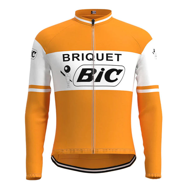 BIC Orange Vintage Long Sleeve Cycling Jersey Matching Set