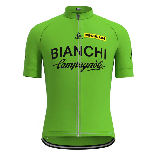 Bianchi Green Vintage Short Sleeve Cycling Jersey Top