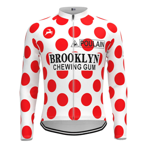 Brooklyn Chewing Gum Red Vintage Long Sleeve Cycling Jersey Top