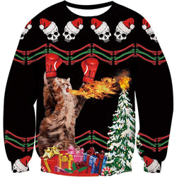 Spitfire Power Cat Ugly Christmas Sweater
