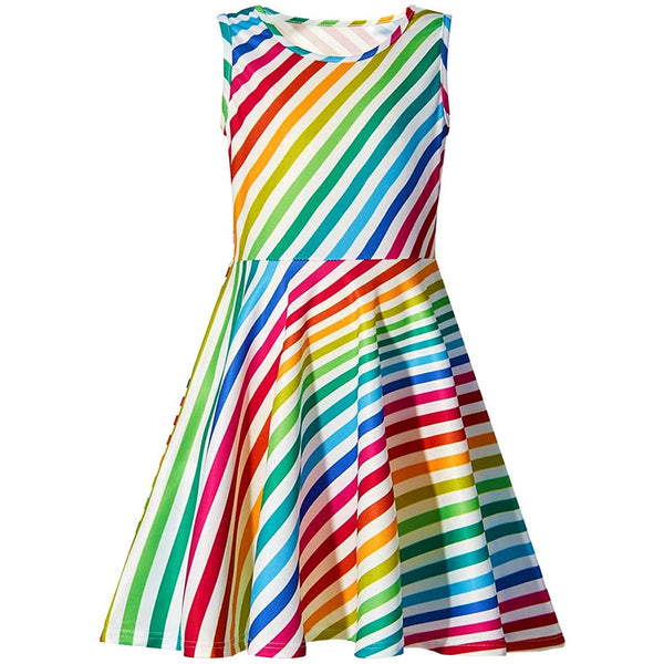 Rainbow Stripe Funny Girl Dress