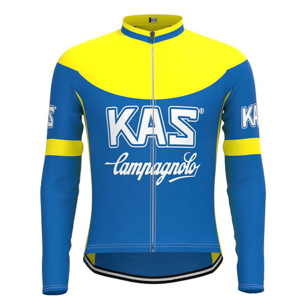 Kas Blue Vintage Long Sleeve Cycling Jersey Top