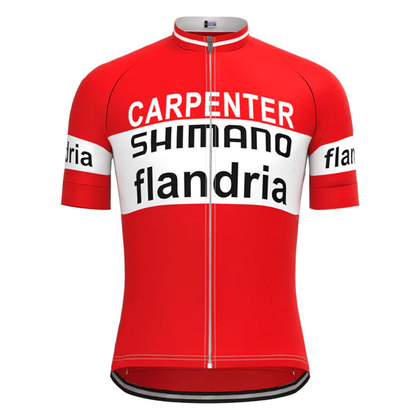 Carpenter Confortluxe Flandria Red Vintage Short Sleeve Cycling Jersey Top