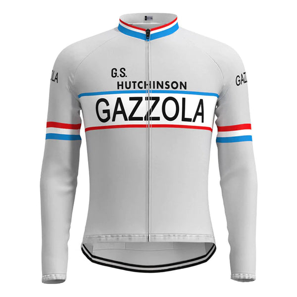 Gazzola Gray Vintage Long Sleeve Cycling Jersey Top