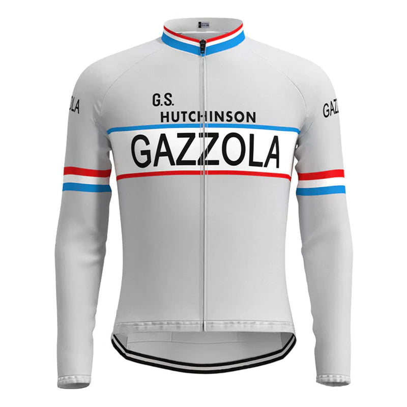 Gazzola Gray Vintage Long Sleeve Cycling Jersey Top