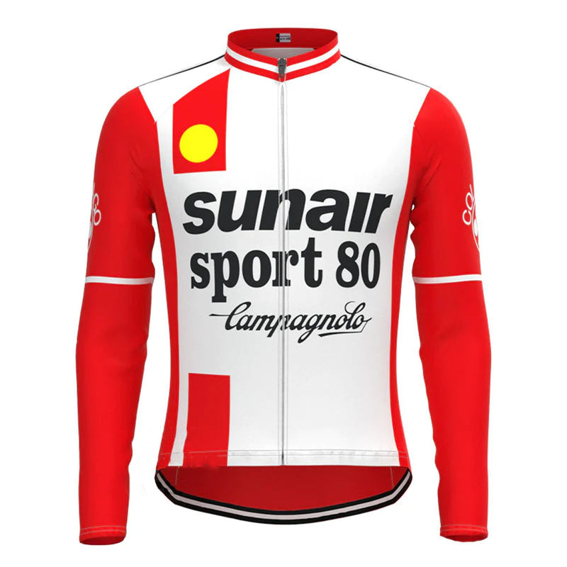 SUNAIR Sport 80 Red Vintage Long Sleeve Cycling Jersey Top