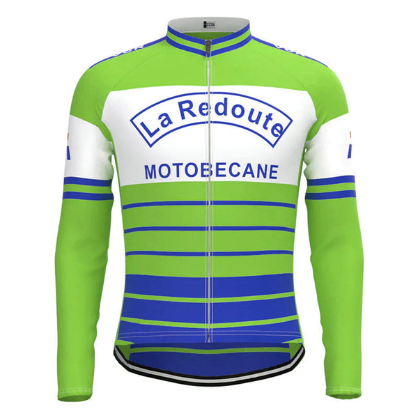 La Redoute Green Vintage Long Sleeve Cycling Jersey Top