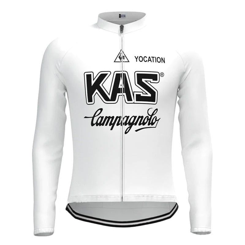 KAS White Vintage Long Sleeve Cycling Jersey Matching Set