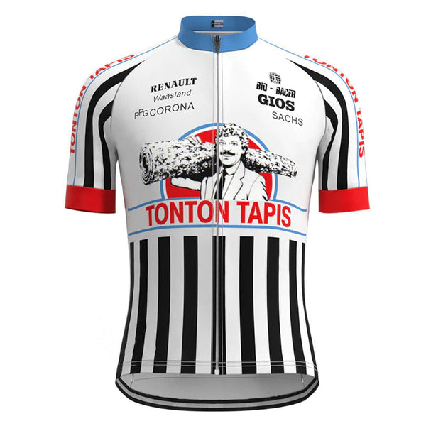 Tonton Tapis GB White Vintage Short Sleeve Cycling Jersey Top