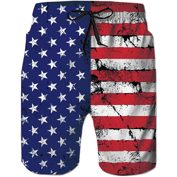 American Flag Funny Swim Trunks