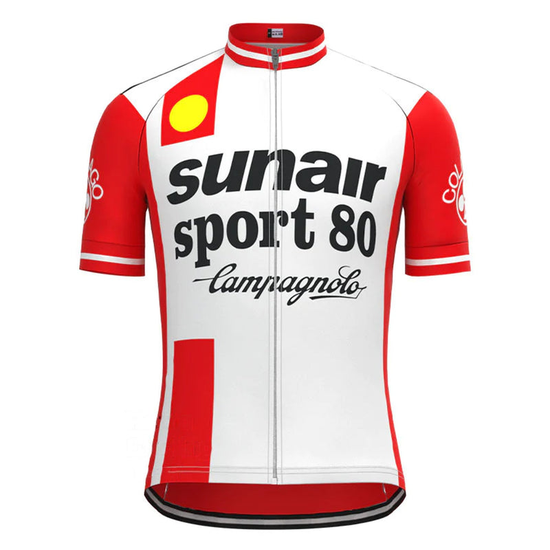 SUNAIR Sport 80 Red Vintage Short Sleeve Cycling Jersey Top