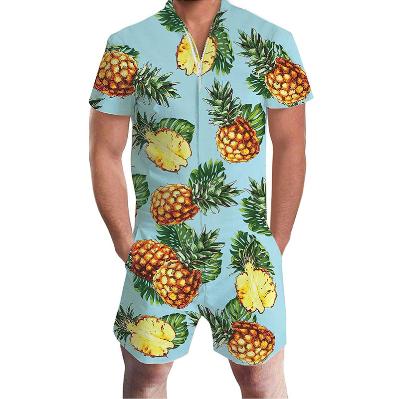 Light Green Pineapple Male Romper