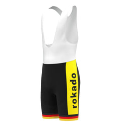 Rokado Black Yellow Vintage Cycling Bib Shorts