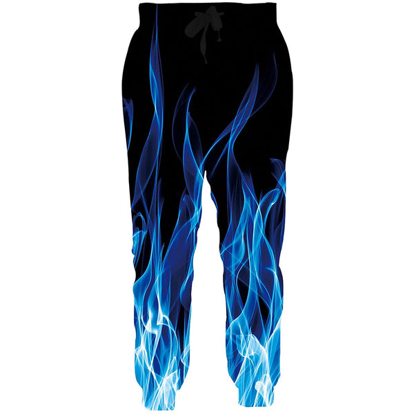 Blue Fire Flame Funny Sweatpants