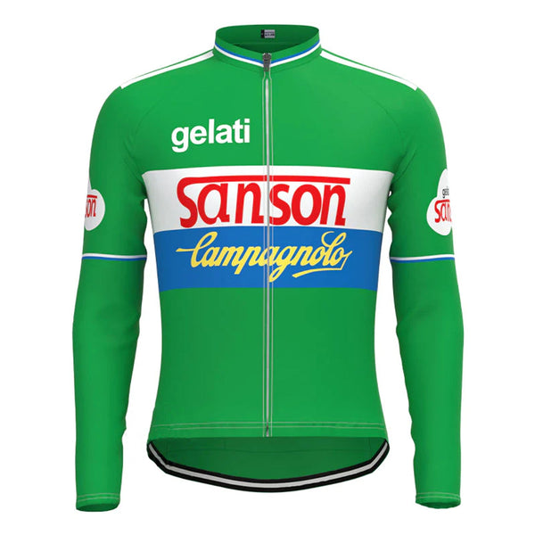Gis Gelati Sanson Green Vintage Long Sleeve Cycling Jersey Top