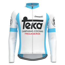 Teka White Vintage Long Sleeve Cycling Jersey Top