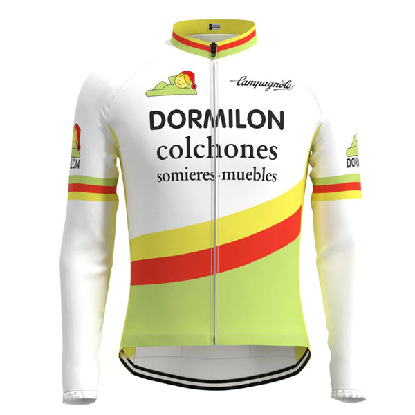 Dormilon Colchones Green Vintage Long Sleeve Cycling Jersey Top