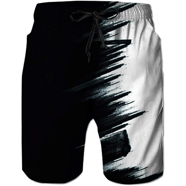 Black White Graffiti Funny Swim Trunks