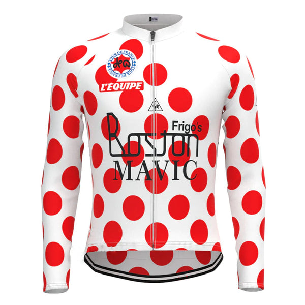 Boston Mavic Red Vintage Long Sleeve Cycling Jersey Matching Set