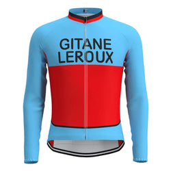 GITANE Leroux Blue Red Long Sleeve Vintage Cycling Jersey Top