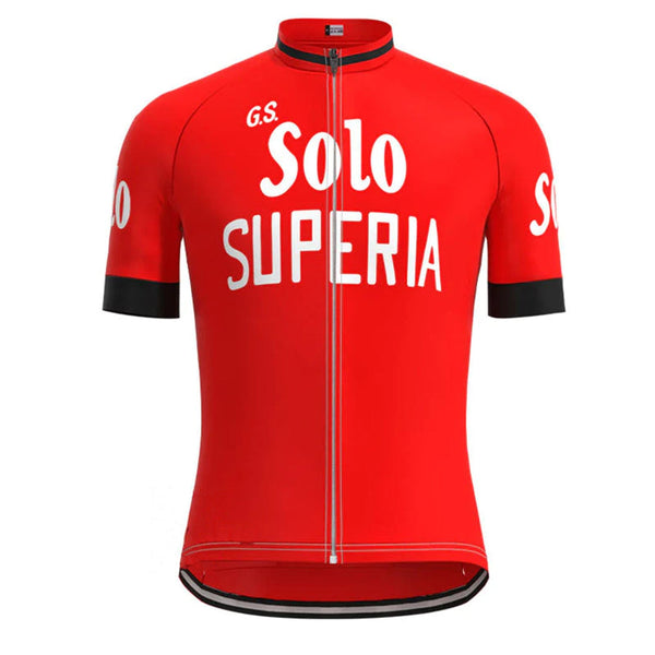 Solo Superia Red Vintage Short Sleeve Cycling Jersey Top