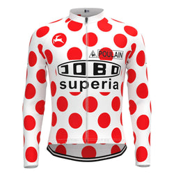 JOBO Red Vintage Long Sleeve Cycling Jersey Top