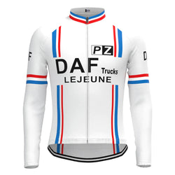 DAF Trucks White Vintage Long Sleeve Cycling Jersey Top