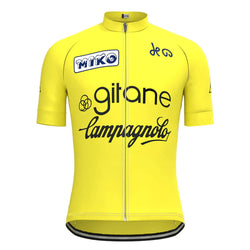 Miko Gitane Campagnolo Yellow Vintage Short Sleeve Cycling Jersey Top