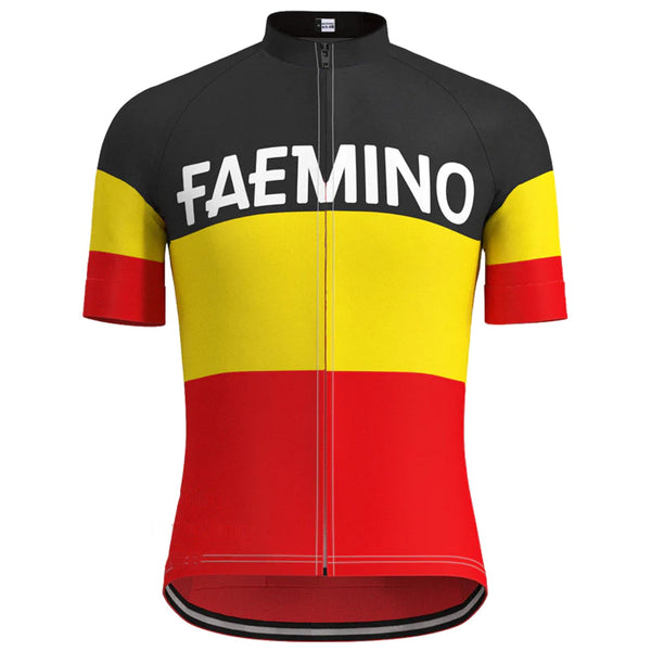 FAEMINO Vintage Short Sleeve Cycling Jersey Top