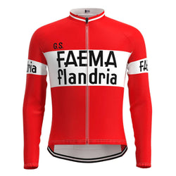 Faema Flandria Red Vintage Long Sleeve Cycling Jersey Top