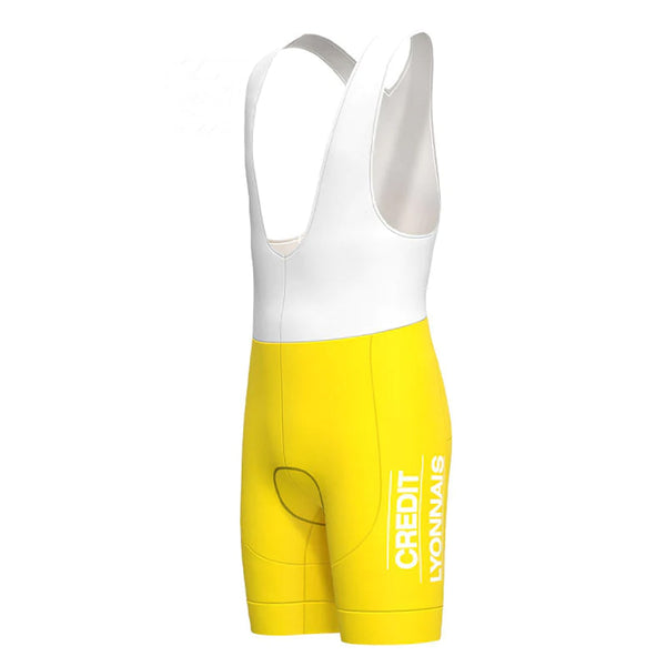 Crédit Agricole Yellow Vintage Cycling Bib Shorts