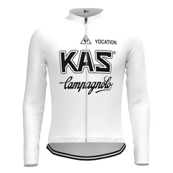 KAS White Vintage Long Sleeve Cycling Jersey Top