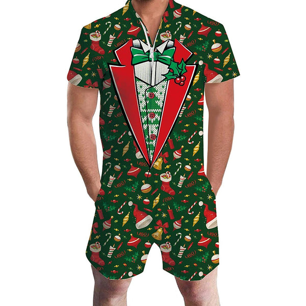 Christmas Prints Male Romper