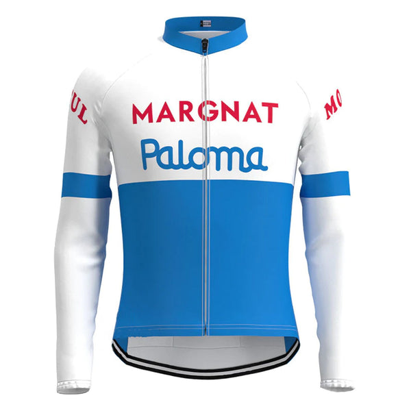 Margnat Blue Vintage Long Sleeve Cycling Jersey Top