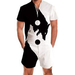 Yin Yang Wolf Men Romper